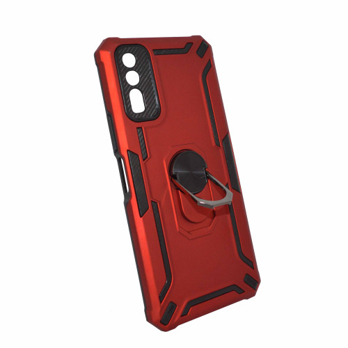 Vivo Y20 Red Cover Military Grade Protection Built-in Kickstand Car Holder Mobile Phone Case